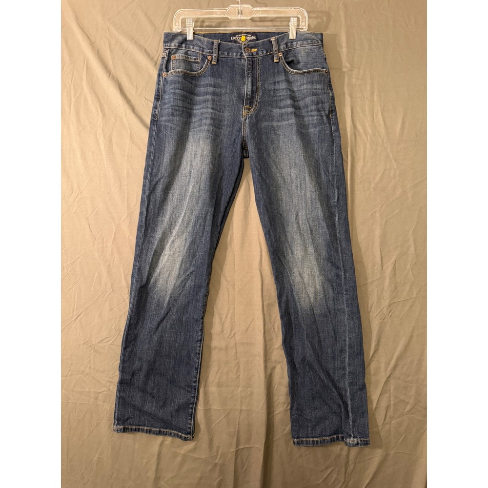 Lucky Brand Classic Straight Leg Jeans Mens 33x32 Medium Wash Blue Denim